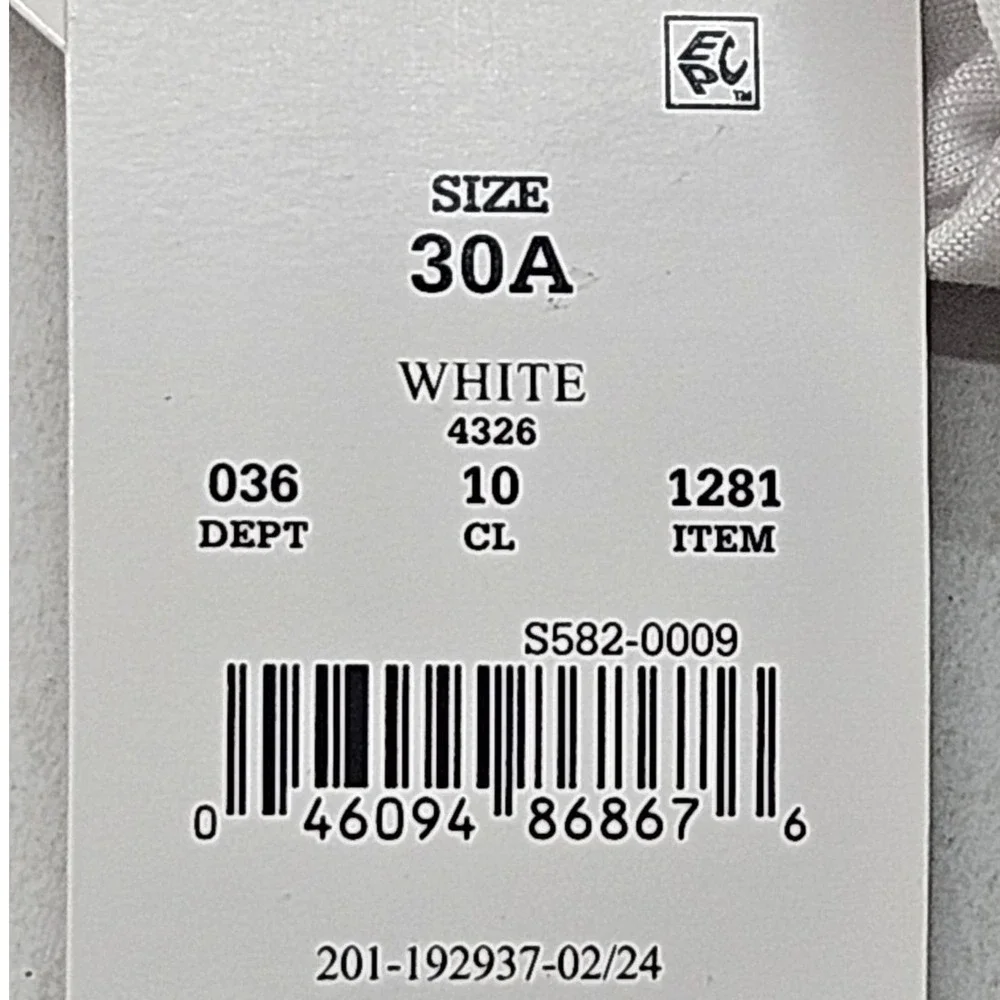 Maidenform Girls White Contour Bra‎ Lace Racerback 4326 Size 30A New With Tags